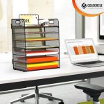 GoldOrcle 8 Tier Paper Letter Tray Organizer with Handles, Mesh Desk File Holder Storage Organization for Office School Desktop - Image 6
